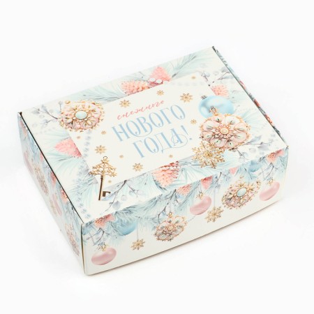 Folding box "Snow New Year", 14 x 10 x 5 cm, New Year-1