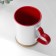 Sublimation mug with a curly hand "Heart" red inside and a pen standard 320ml