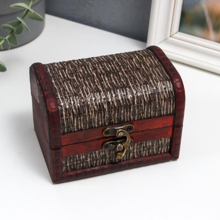 Casket wood chest "Romb braid" 8.5x12x8.5 cm