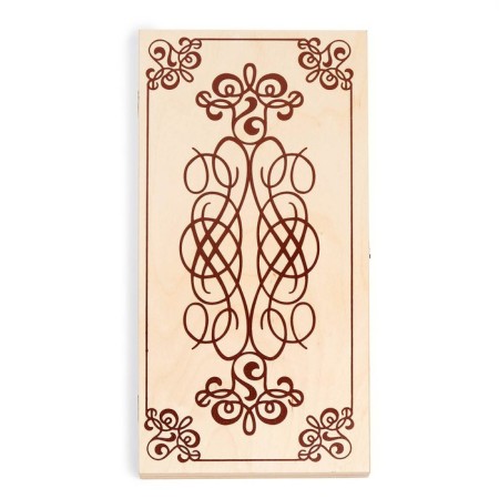 Backgammon "pattern" wooden board 40 x 40 cm, with a field for playing checkers