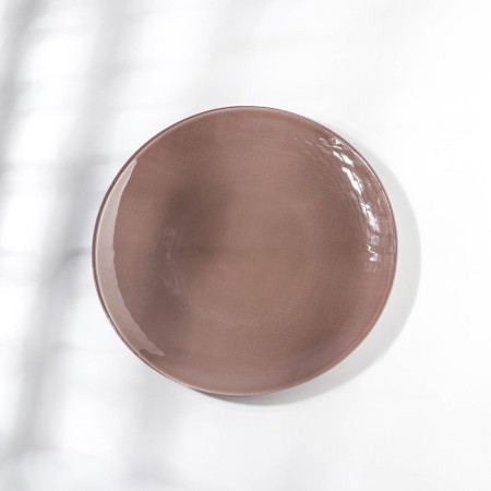 Mokko plate, glass, d = 21 cm, brown color-1