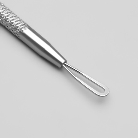 Cosmetological loop, bilateral, 13 cm, silver color-2