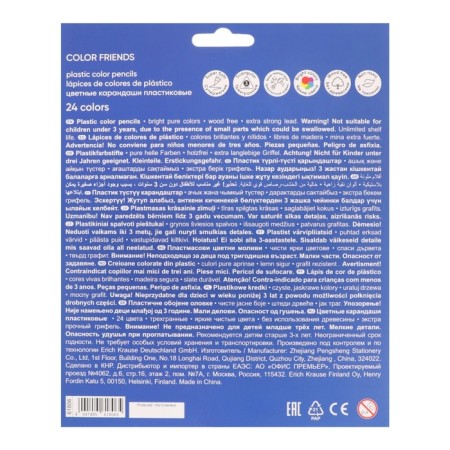 Pencils 24 Colors Erichkrause "Color Friends", plastic, trihedral, euro suspension-4