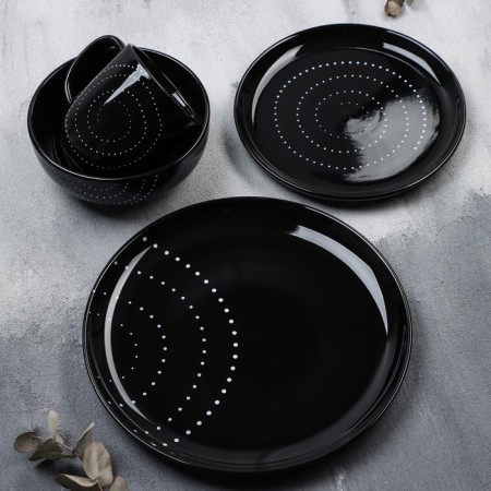 Ceramic "Ornament" plate, 27 cm, black color-5