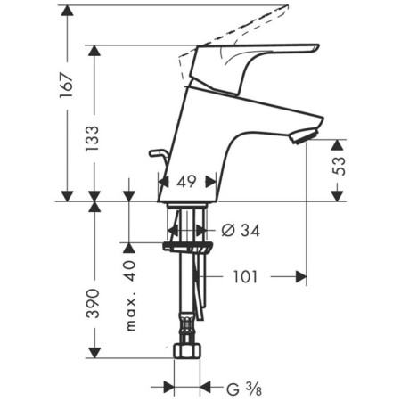 Hansgrohe Focus 31730000, 70 mm shell mixer, with a bottom valve-1