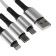 Cable keychain 3 in 1, microUSB/type -c/lightning - usb, 2.4 a, white