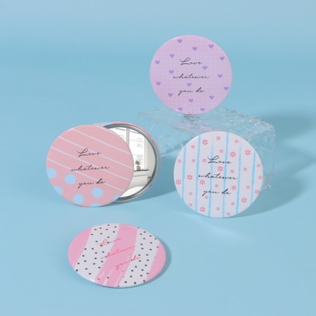 Pocket mirror “inscriptions”, d = 7 cm, color mix-2
