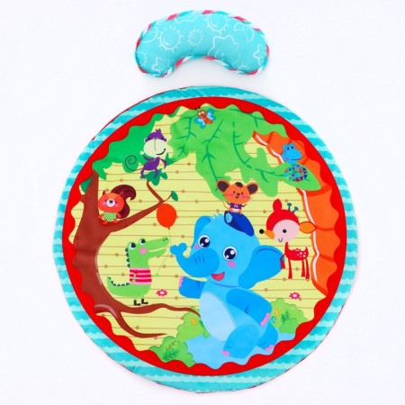 Developing rug with arcs "Elephant and Friends", 70x70 cm, crush me-13