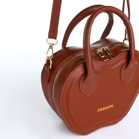 Bag Women's Cross-Bodi with a zipper, brown color-7
