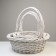 Stick of baskets, 49x18/45 cm, 39x16/38 cm, 30x13/33 cm, white, willow