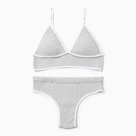 Female set (top, panties) Gray color, size 44-46-6