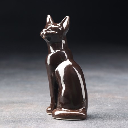 Porcelain figurine "Taika cat", black, 10cm-1