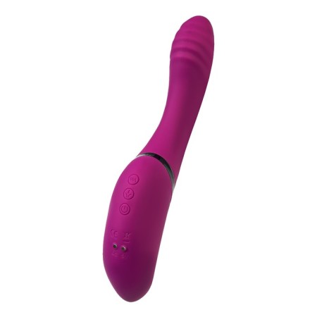 Turnoven vibrator with vacuum stimulation Jos Spinser, 23 cm, silicone, purple color-12