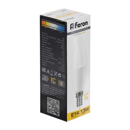 LED LED Feron (13W) 230V E14 2700K C37, LB-970-2