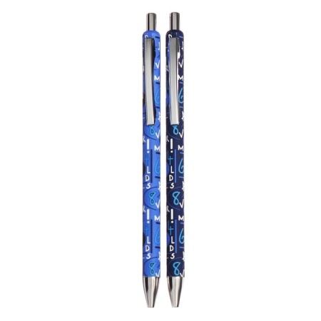 Automatic ballpoint handle 0.7 mm, vinson, blue oil, software, barcode for pcs, mix