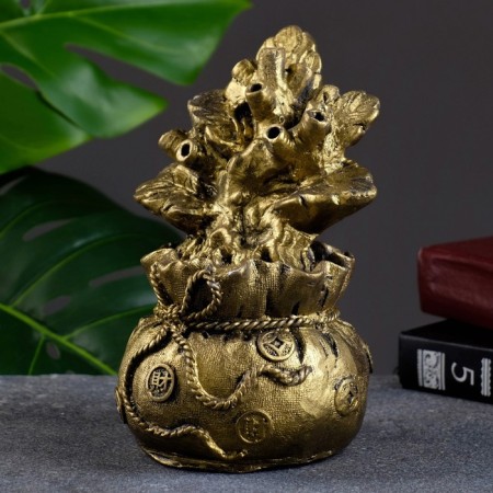 Figure "Cash Tree" aged gold, 17x11x11cm-3