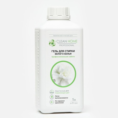 Clean Home washing liquid, gel, for white tissues, 1 liter