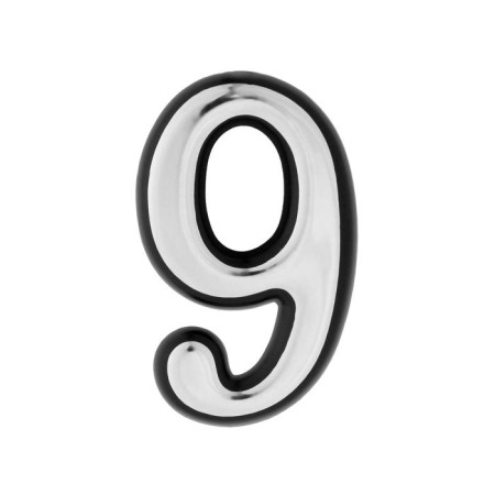 Door digit "9" tundra, plastic, chromium color, 1 pc.