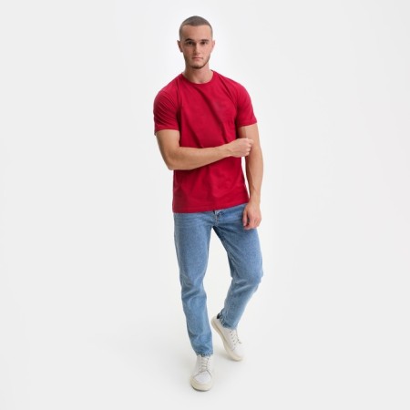 T -shirt male, red color/print mix, size XL-2