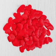Decorative hearts, set 100 pcs., 2 cm, red color