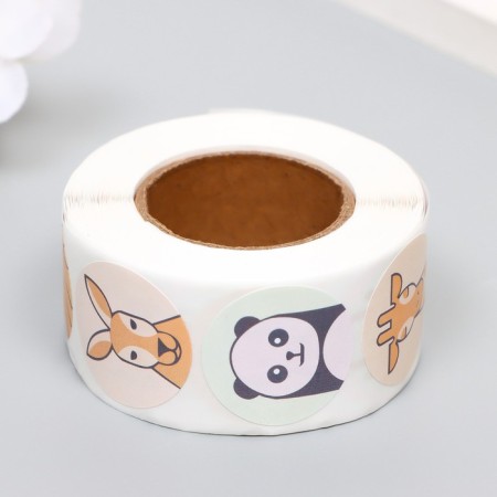 Stick Paper "Beasts in pastel colors" d = 2.5 cm 500 pcs in a roll 3x6x6 cm-3
