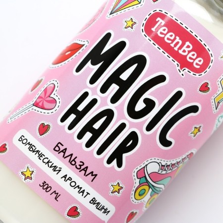 Hair balm, strengthening and protection, 300 ml, cherry aroma, teenbee-7
