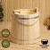 Bucket of linden, 10l, plastic insert, handle-river Russian patterns