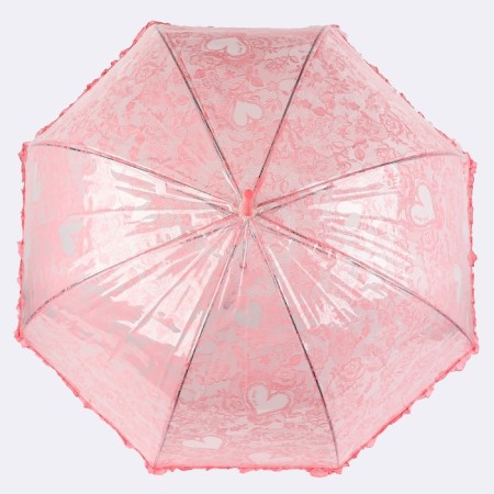 Umbrella - semi -automatic “lace” cane, 8 knitting needles, r = 40 cm, pink/transparent color-4