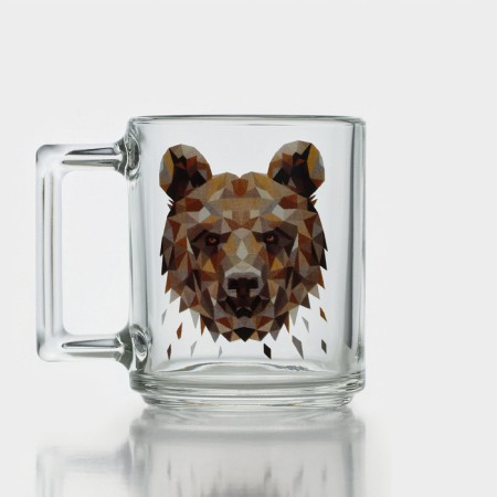 Animals mug, glass, 250 ml, mix