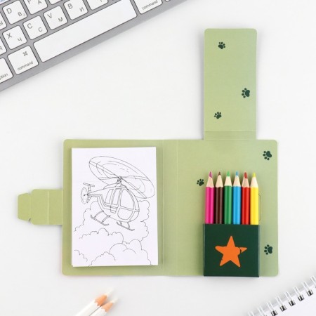 Set in a postcard: an tearful block with tasks and pencils to the "young hero"-3
