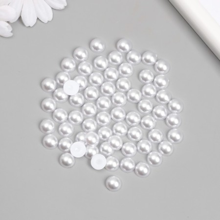 Decor for creativity "Half of the pearl" White set 500 g 1x1x0.5 cm-2