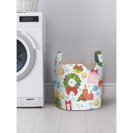 Basket for storing things "New Year's snowmen", size 35x35 cm