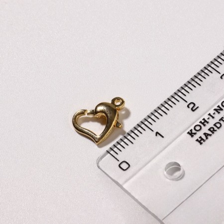 Castle-Karabin "Heart", (set 2 pcs.), 9 × 12 mm, copper, color gold-2