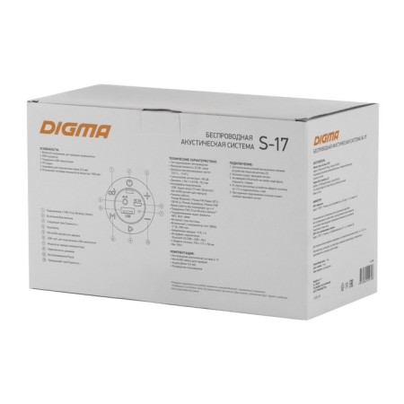 Column port. Digma S-17 Black 8.5W 1.0 BT/3.5JACK/USB 10M 1500MAH-7