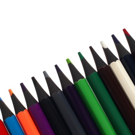 Pencils 24 colors in a tube, hexagonal housing, plastic, black base-2