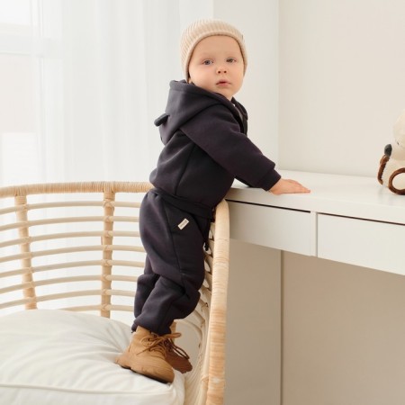 Costume: sweatshirt and pants crumb I, Basic Line, height 68-74 cm, dark gray-3