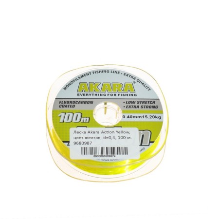 AKARA ACTION YILLOW, diameter 0.4 mm, test 15.2 kg, 100 m, yellow