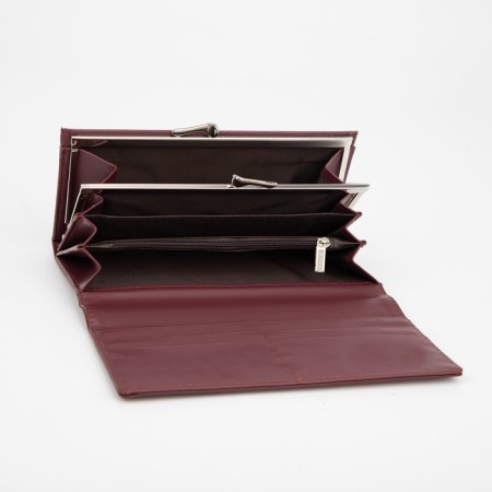 Women's wallet on magnets, burgundy color-2