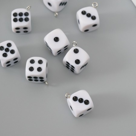 Suspension for creativity Plastic "Playing Bones" Black-White 2.4x1.4x1.4 cm-1