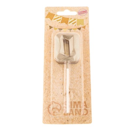 Candle in the cake on the skewer "Almaz", the number "0", champagne, 4.8x2.6 cm-6