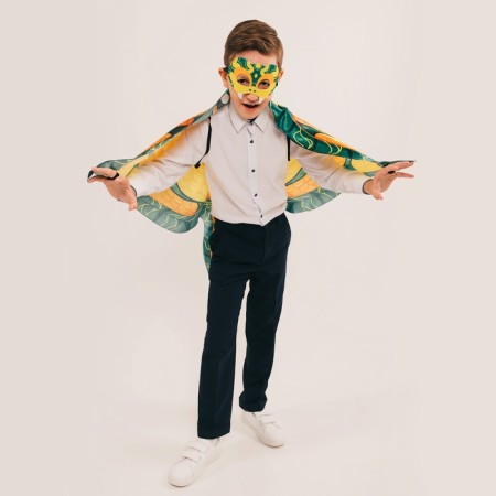 New Year! Carnival set "Cool snake", cape, mask, green color-3