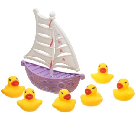 A set of rubber toys for the bath "Ducks on the ship", 7 objects, color mix, crumb I