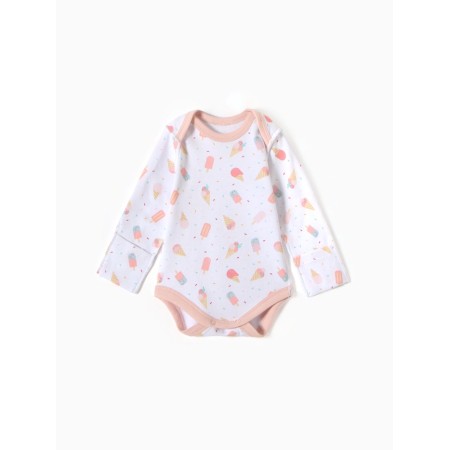 Body baby with a long sleeve, the color is milk, height 68 cm