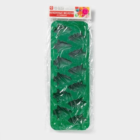 Baking uniform “Christmas tree”, silicone, 32.5 × 11.5 cm, 12 cells, green color-6