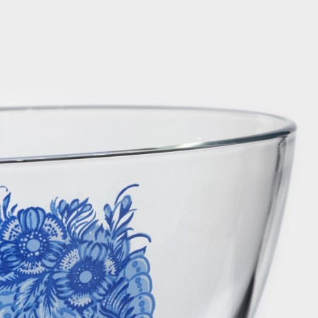 Gzhel salad bowl, glass, 1750 ml, in gift packaging-2
