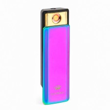 Electronic lighter, USB, spiral, flashlight, 2.5 x 7.5 cm, lilac