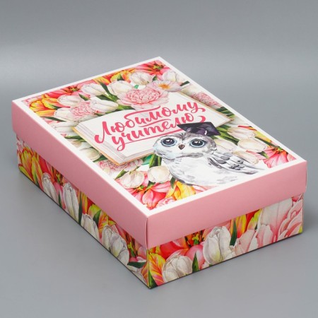 Gift folding box, packaging, "Favorite Teacher", 30 x 20 x 9 cm-1