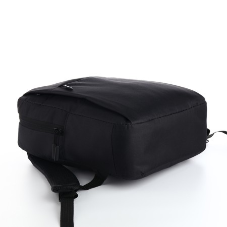 Male backpack on a zipper, 2 external pockets, with USB, black color-4