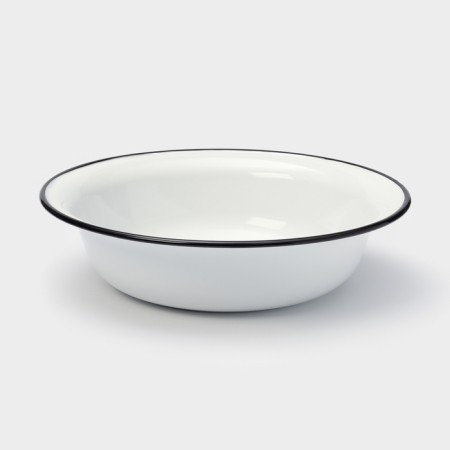 Enameled bowl, 4 l, d = 32 cm, without decolleys, induction, white color