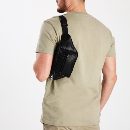 Lightning waist bag, black color-5